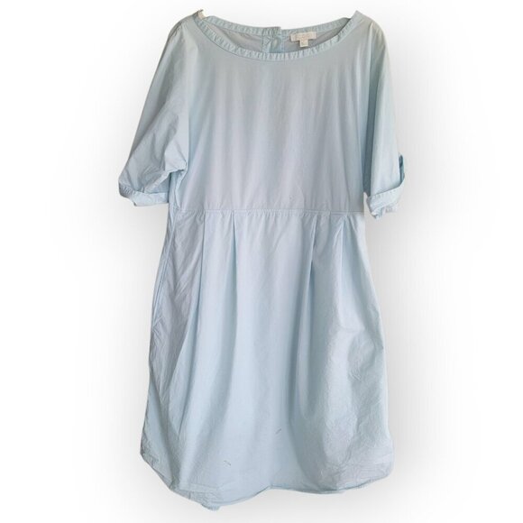 Clean Crisp Icy Blue Rounded Hem Cotton Midi Dress by COS Size XS Summer Vibes - Picture 2 of 9